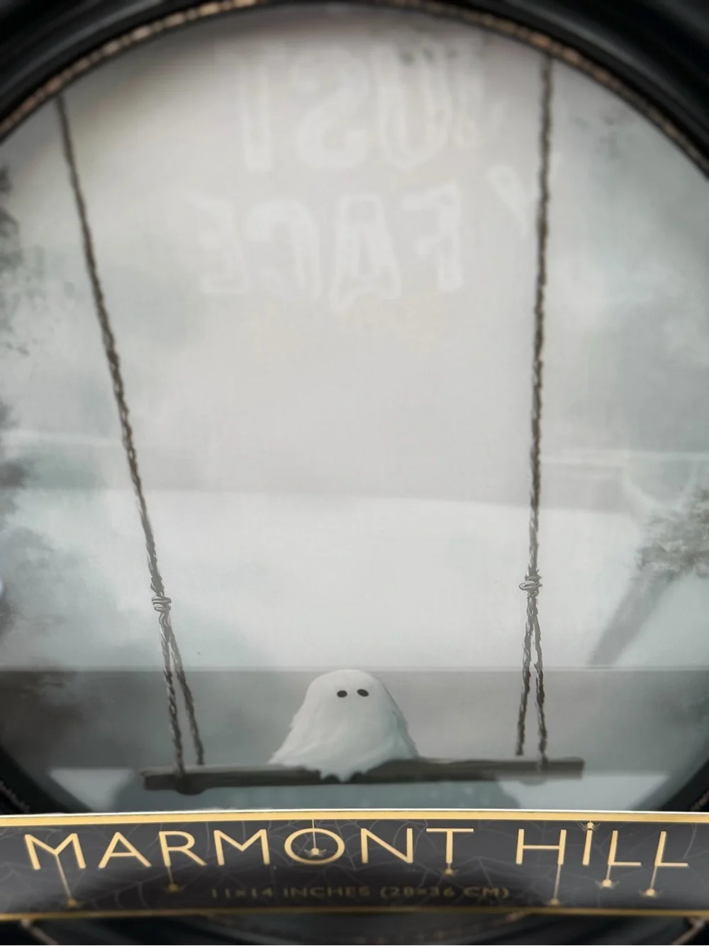 marmont hill ghost on a swing framed halloween wall art 11x14 nwt